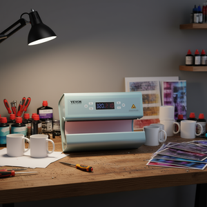 เครื่องกดความร้อน Vevor ขนาด 11-30 ออนซ์ สำหรับพิมพ์ลายลงแก้ว สีฟ้า แบบกึ่งอัตโนมัติ ใช้ลม - Product Image 2