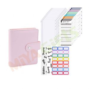 Cổ phiếu khổng lồ! Bán buôn giá rẻ A7 Vòng chất kết dính kế hoạch máy tính xách tay da Bìa Mini Ngân sách chất kết dính với tiền mặt phong bì dây kéo Ví - Product Image 2