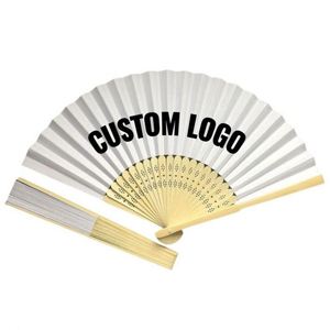 Éventail pliable personnalisé avec logo imprimé sur mesure, design léger et portable pour les cadeaux de fête, les cérémonies de mariage et les événements - Product Image 3