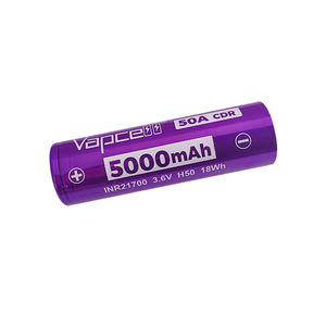 Batterie <span class=keywords><strong>Vapcell</strong></span> <span class=keywords><strong>21700</strong></span> 5000mAh Grande Puissance INR21700 3.6V Batteries Lithium-ion Rechargeables 50A Décharge Élevée <span class=keywords><strong>21700</strong></span> - Product Image 1