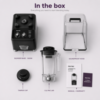 Blender commercial pour café et bar à jus, MIXTEC 1600W, blender professionnel, pot Tritan de 1,5 L, lame en acier inoxydable 420, garantie de 2 ans