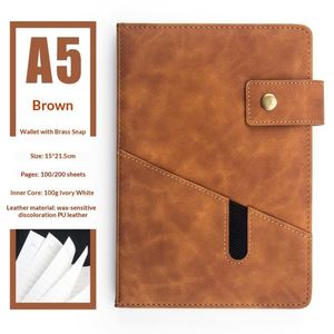Custom Handmade Pu Leather Paper Journal <b>Diary</b> <b>A5</b> Accounting Modern Business Design UV Printed Black Custom Logo Option - Product Image 6