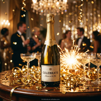 Bouteille de champagne de luxe personnalisée 750 ml avec capsule en feuille d'or intégrée – Solution complète pour les cadeaux de Noël d'entreprise