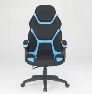 Silla de oficina Popular, asiento de cubo de cuero con respaldo alto, de espuma, completa