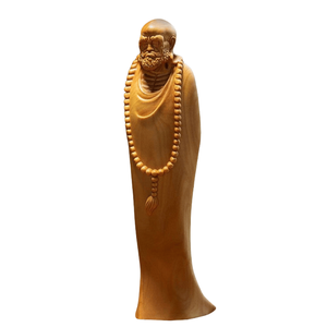 Bodhidharma Wooden Carving Founder of Zen Buddhism and Model of Spiritual Practice Lacquerware Product