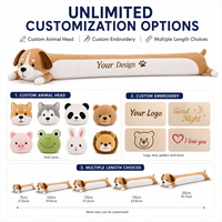 Peluche personnalisée, oreiller long en forme d'animal original, cadeau promotionnel, peluche de haute qualité, conception de personnages OEM/ODM, commande en gros