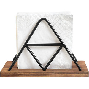 Porte-mouchoirs triangulaire simple en bois, porte-serviettes moderne de style chinois en acier inoxydable pour cafés et restaurants. - Product Image 4