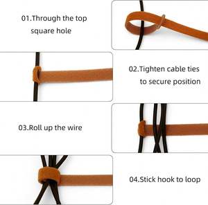 Attaches-câbles réutilisables écologiques double face résistantes à la chaleur, auto-adhésives à boucles et crochets pour la gestion des câbles - Product Image 4