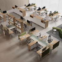 Espace ouvert moderne Coworking bureau modulaire poste de travail 2-4 places personnel bureau mobilier Coworking poste de travail bureaux