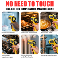 Termómetro Infrarrojo Digital Láser de Alta Precisión, Sin Contacto, con Clasificación IP67, Pantalla LCD, Funciona con Batería, para Alimentos, Barbacoa, OEM
