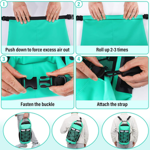 Sac à dos flottant imperméable en PVC résistant et tendance pour la randonnée, la plage, la natation, le rafting, sac à dos flottant pour l'extérieur - Product Image 3