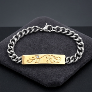 316L Steel Stainless Steel Zircon Anniversary Silver Chain & Link Custom High Quality Men's Taiwan Design Bracelet - Product Image 3