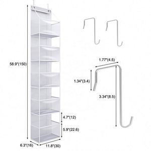 PVC Transparent Hot Sale <b>Baskets</b> Wholesale Low Price Hospital Hotel Nursery Door Crib and Hanging Storage Organizer with Hooks - Product Image 4