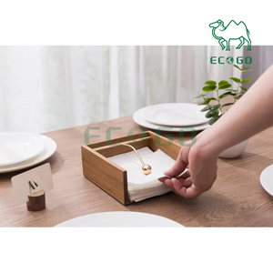 Soporte organizador de almacenamiento de tejido de bambú, servilletero de madera de bambú Natural para mesas de cocina - Product Image 5