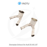 Downpipe YT SS304 dengan Katalis Tiga Arah, Insulasi Panas, Cocok untuk Audi D5 A8 3.0T, Part Modifikasi Knalpot Mobil