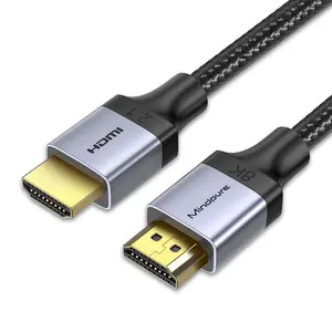 Mindpure OEM customized 8K 60hz HDMI Cable 4K 120hz UHD Braided Nylon HDMI 2.1 Cable Cord for Sony TVs PS5 Gaming Monitor Roku