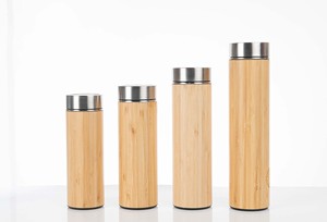 AXF 12oz 15oz 16oz Bouteille d'eau en acier inoxydable 304 Infuseur à thé à <span class=keywords><strong>double</strong></span> paroi Tumbler <span class=keywords><strong>Tasse</strong></span> à café en bambou - Product Image 4