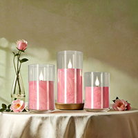 Vente en gros de bougies pilier LED en acrylique à piles Bougie LED sans flamme pour décoration mariage Bougie LED décorative