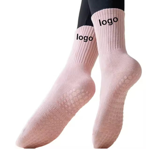 Wholesale Women's Professional 90% Cotton Anti-Slip Grip Pilates Yoga <b>Socks</b> Knitted Athletic <b>Socks</b> for Women High Quality - Product Image 1