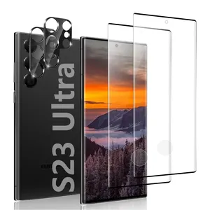 Premium 3D 9H Cobertura completa Pegamento lateral 2 + 2 Pack Protector de pantalla de vidrio templado para Samsung Galaxy S9 S10 S20 S22 S21 S23 Ultra