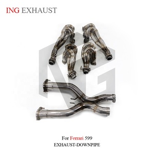 Colector de escape de alto flujo y tubo intermedio de acero inoxidable <span class=keywords><strong>ING</strong></span> para Ferrari 599, mejora de rendimiento de montaje directo, venta al por mayor - Product Image 2