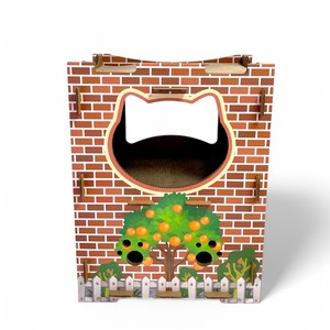 Grande villa ondulée stable de haute qualité Bungalow paradisiaque sur chenilles pour chats Maison à griffes pour chats - Product Image 5