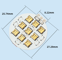 Módulo LED de Inyección de Alta Potencia DANSE de 10W Tricolor (Rojo-Azul-Verde) SMD3535 con PCB de Fibra, 2 LEDs, DC20-28V, 7400mA, 4x4cm