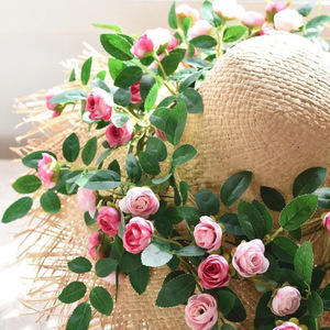 ดอกกุหลาบประดิษฐ์แบบเถาวัลย์ สูง 1.8 เมตร ดอกไม้ผ้าไหมเสมือนจริง สำหรับตกแต่งงานแต่งงานและบ้าน - Product Image 3