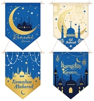Ramadan/Eid Mubarak croissant étoile mosquée musulman Festival fête maison porte cheminée fenêtre suspendu drapeau signe bannières plaques décor
