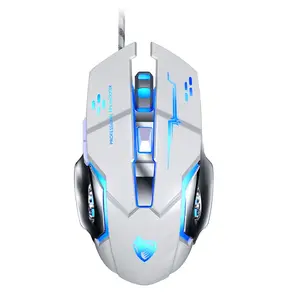 Nuovo mouse da gioco V6 di alta qualità ricaricabile multi-media telecomando touchpad computer hyperspeed mouse con led