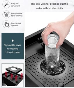 <span class=keywords><strong>Lavello</strong></span> ad alta pressione cucina <span class=keywords><strong>lavello</strong></span> in acciaio inossidabile 304 Nano fatto a mano a fessura singola lavabo da banco Bar latte Tea Cafe - Product Image 2