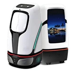 2024 Hot Sela Restaurant Fast Big Wheel Service Food Delivery Robot Smart Waiter Cover Box Intelligent Robot