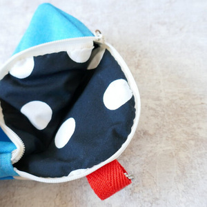 Handmade coin <b>purse</b> from Mount Fuji, Japan - <b>Cute</b> and casual zippered coin <b>purse</b>, triangular cartoon canvas headphone bag. - Product Image 3