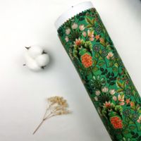 Robe confortable pour filles, respirante, légère, résistante au rétrécissement, tissée en popeline de coton imprimé à fleurs orange