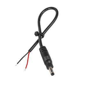 كابل طاقة DC5521 ذكر مفتوح الطرفين بطول 20 سم، نحاس نقي مرن مع غلاف PVC، مقاوم للماء IP44، 12 فولت/24 فولت، أسلاك كهربائية لأنظمة المراقبة والإلكترونيات - Product Image 1