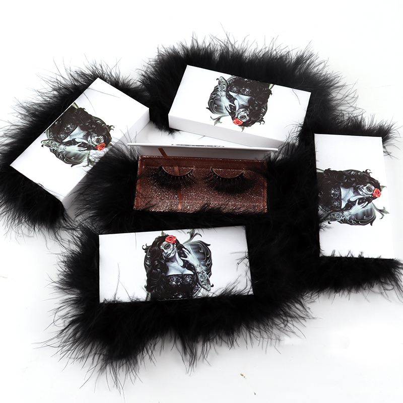 Colle de cils de marque privée cachemire vegan faux cils adhésifs brun dropshipping vison boîte d'emballage de cils