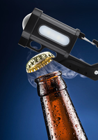 Couteau pliant rechargeable 400mAh Li-ion 200lm IP44 étanche avec lampe de travail et ouvre-bouteille