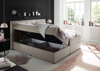 Luxuriöses Polsterbett mit Boxspring, Gasdruckfeder-Stauraum, Feder-in-Feder-Doppelstützsystem, Maßgefertigte OEM Schlafzimmer- und HOTEL-Möbel