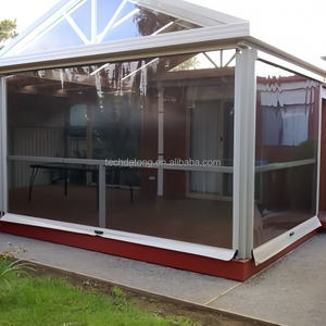 Водонепроницаемые прозрачные наружные рулонные шторы из ПВХ с застежкой-молнией, электрические выдвижные дорожки для внутреннего дворика, встроенная установка - Product Image 6