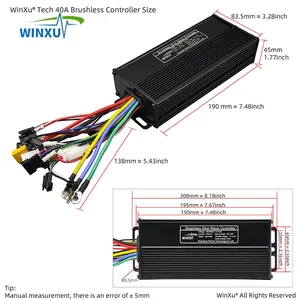 <span class=keywords><strong>Kit</strong></span> de Controlador de Motor sin Escobillas <span class=keywords><strong>para</strong></span> Ebike de 36V 48V 60V 40A 1000W 1500W 2000W con Pantalla LCD a Color SW900 <span class=keywords><strong>para</strong></span> Scooter y Bicicleta de Montaña Eléctrica - Product Image 5