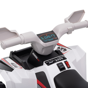Scooter électrique pour enfants 6V, <span class=keywords><strong>quad</strong></span>, voiture avec fonction avant-arrière, roues résistantes à l'usure pour les tout-petits de <span class=keywords><strong>18</strong></span> à 36 <span class=keywords><strong>mois</strong></span>, blanc - Product Image 4