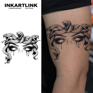 INKARTLINK - Tatuaje Temporal Personalizado de Ojos de Serpiente <span class=keywords><strong>Medusa</strong></span>, Resistente al Agua, de Larga Duración (1-2 Semanas), Tinta Jagua - Product Image 1