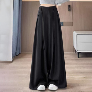 Pantalones Casuales de Oficina para Mujer, Anchos, de Cintura Alta, a Rayas y con Cordones, Estilo Sexy 2025 - Product Image 4