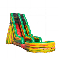 Toboggan aquatique gonflable vert de 19 pieds avec piscine