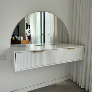 OEM ODM Современный белый меламиновый настенный туалетный столик с рифленой поверхностью и зеркалом - Product Image 3