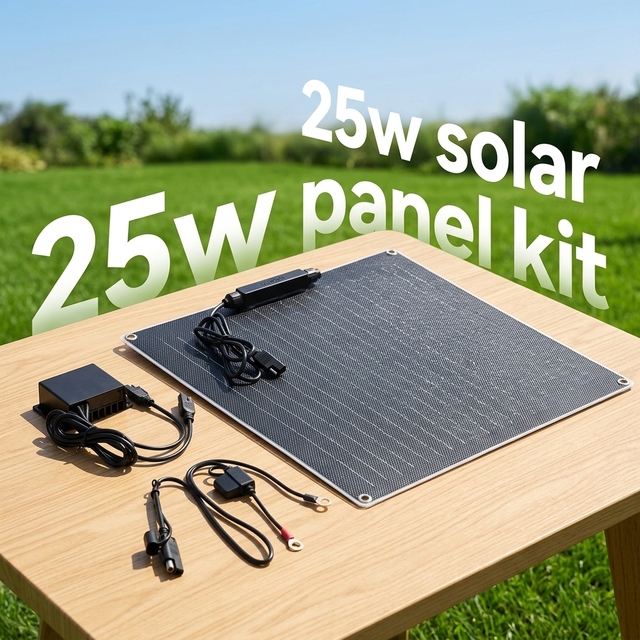 Flexible 30W Solar Panel Kit with 12V/24V Smart Controller and Battery Cables for RV Boat Camper Battery Charger