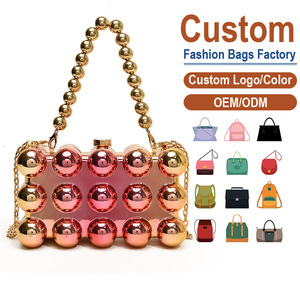 Bolso de mano de acrílico moderno con forma de huevo para mujer, elegante cartera de noche en colores dulces, versátil bolso cruzado con cadena, fabricante de bolsos. - Product Image 1