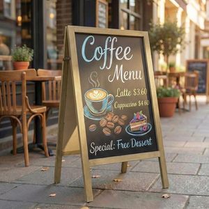 Tableau noir extra large <span class=keywords><strong>double</strong></span> face, panneau de trottoir robuste, menu sandwich pour restaurant - Product Image 6