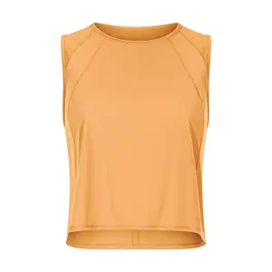 High Neck Sleeveless Yoga Tops Workout Tank Tops for Women Athletic Gym Running Exercise Loose Fit Cool T-Shirt Running Crop Top