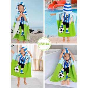 Toalla de Baño para Bebé SYNPOS, con Capucha Más Gruesa, 90% Algodón, 10% Poliéster, Multicolor, Lindos Patrones Cuadrados a Rayas, para Niños y Niñas, para Playa y Baño - Product Image 1